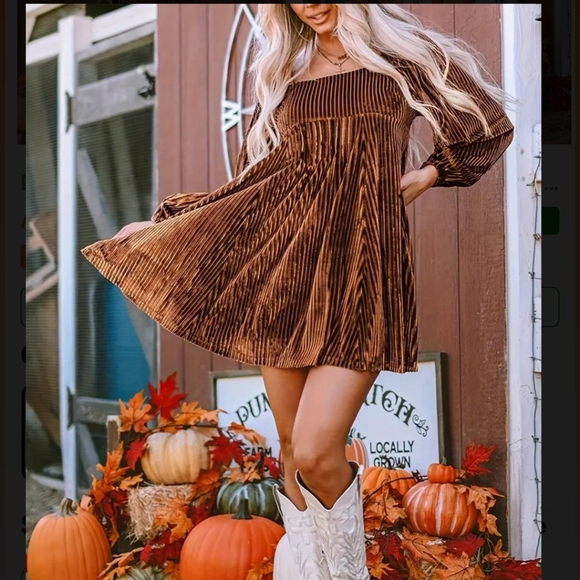 NEW! CORDUROY LONG SLEEVE DRESS FOR FALL! - Picture 3 of 5